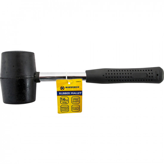 New 16Oz Rubber Mallet With Tubular Handle Grip Construction Heavy Duty Tool image