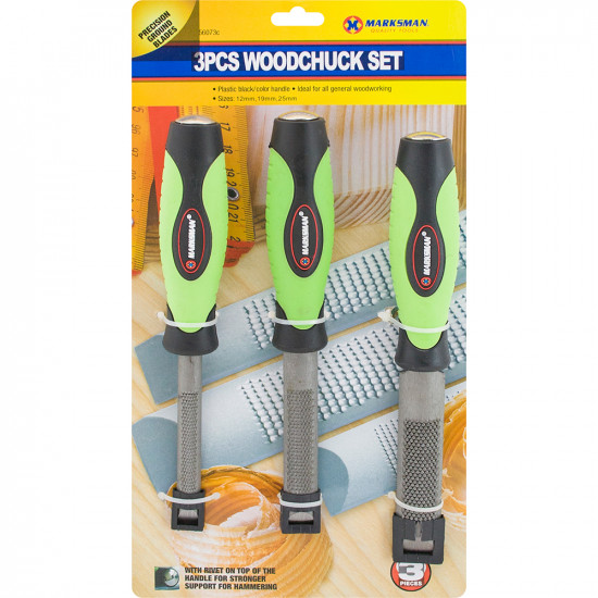 New 3Pc Woodchuck Set Hand Tool Heavy Duty Chisel Rivet Handle Grip Sharp Guards Tools & DIY, Accessories & Mixed Tools image