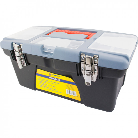 41Cm Toolbox Organiser Tray Diy Storage Work Chest Tool Box Handle Plastic New image