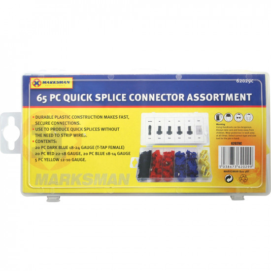 65Pc Quick Splice Connector Assortment Scotch Lock In Case Electrical Wire New image