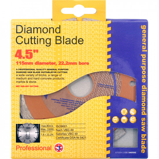 3 X 4.5” 115Mm Diamond Cutting Disc Blade Angle Grinder Brick Stone Concrete New image