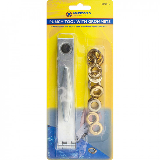 New Punch Tool With Grommets Brass Eyelets Gold 10Mm Washers Hand Tool Hole Tools & DIY, Cutting Tools image