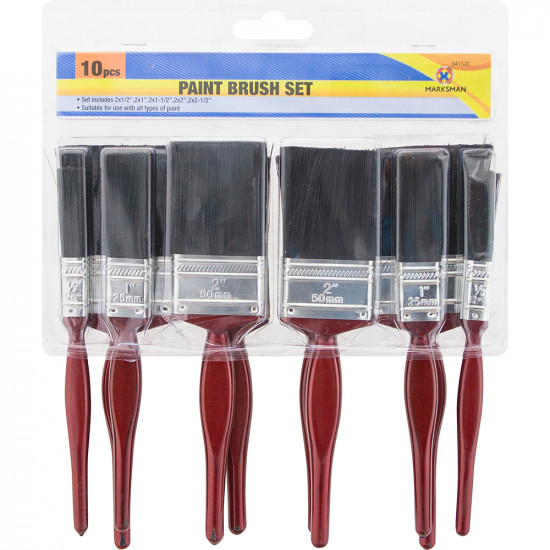 New Set Of 10 Paint Brush Set Painting Decorating Brushes Tool Handle Bristles Tools & DIY, Decorative image