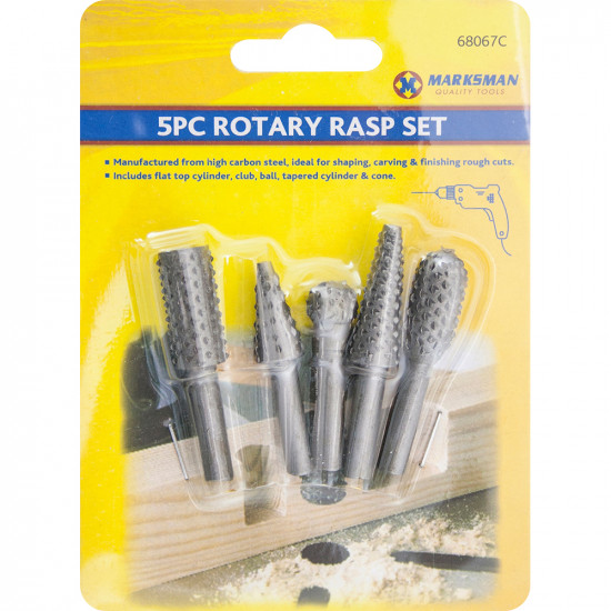 New Set Of 5 Rotary Rasp Wood Carving File Rasp Power Drill Bits Carbon Steel Tools & DIY, Drill Bits & Routers image
