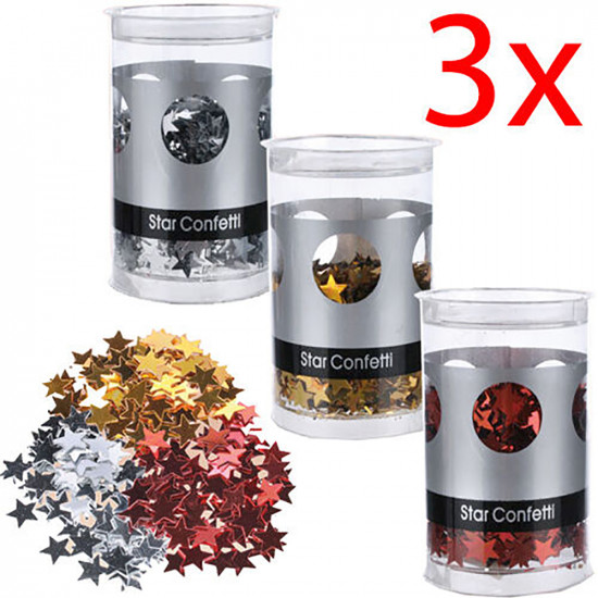 3 X Star Confetti Jars Wedding Birthday Occasion Sprinkles Table 150G Party New Tools & DIY, General Hardware image