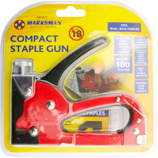 Compact Staple Gun Medium Duty Includes 100 4-8Mm Staples Tacker Upholstery New image