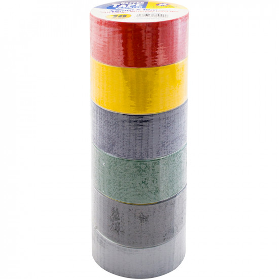 New 6Pc Gaffer Tape 48Mm X 10M Mesh Gaffa Duct Cloth Waterproof Rolls Assorted Tools & DIY, General Hardware image
