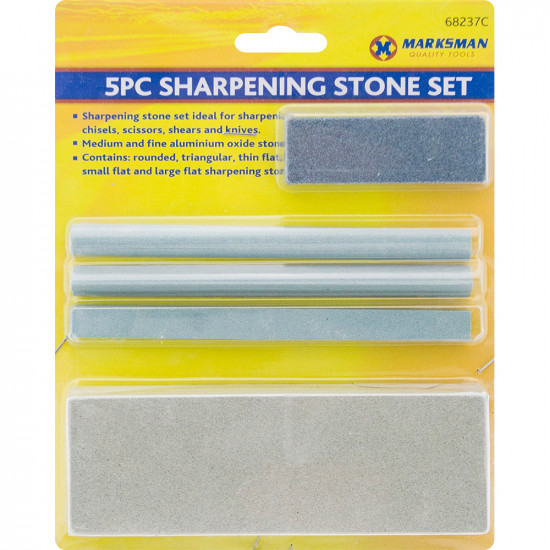 5Pc Stone Set Combination Sharpening Stone Scissors Tools Chisel Blade New image