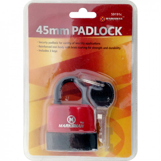 Set Of 3 45Mm Heavy Duty Waterproof Steel Outdoor Security Padlock Lock 3 Keys Tools & DIY, Security Products image