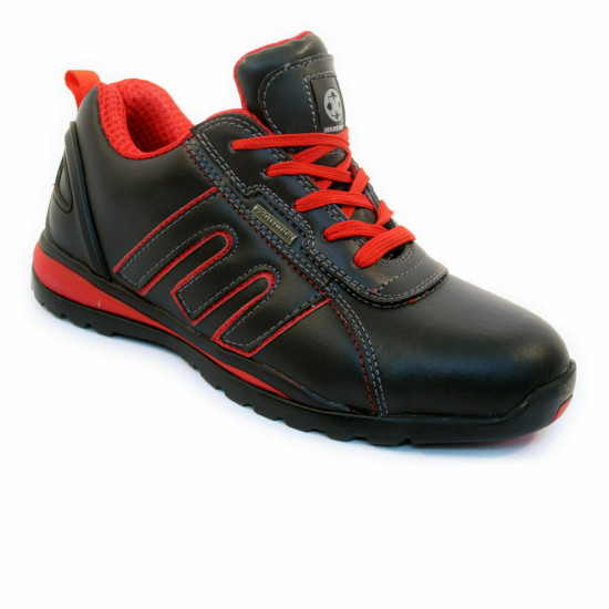 Mens Womens Safety Trainers Shoes Boots Work Steel Toe Cap Ankle Size Ladies Black Red Leather Workwear, Mens Safety Trainers image