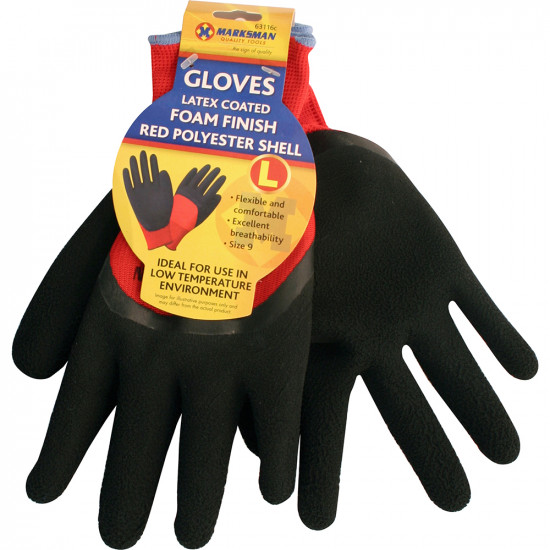 12 Pairs Mens Work Gloves Polyester Shell Latex Coating Gardening Builders New image
