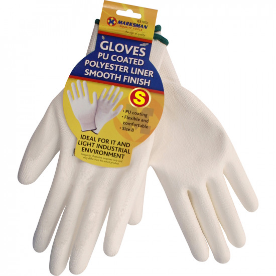 12 Pairs Nylon White Work Gloves Pu Coated Builders Mechanic Construction Grip image