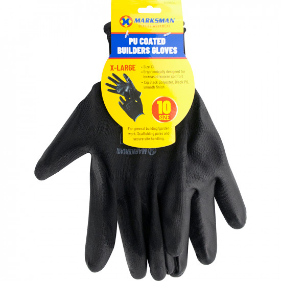 12 Pairs Pu Nylon Safety Builders Work Gloves Protective Construction Garden Diy Workwear, Work Gloves image