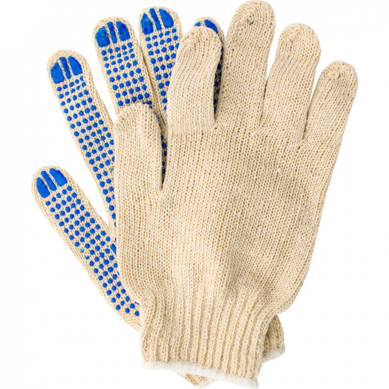 New Cream Vinyl Dotted Gloves Anti Slip Grip Garden Home Workshop Office Work Workwear, Work Gloves image