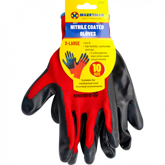 New Set Of 12 Nitrile Coated Mechanic Work Gardening Gloves Grip Safety X-Large image