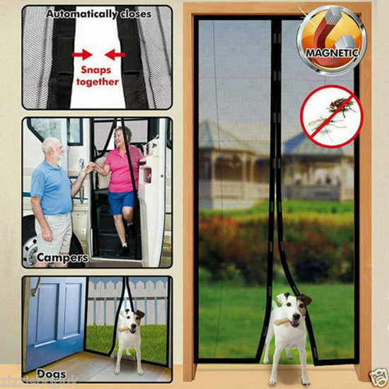 Magic Door Mesh Insect Screen Magnetic Curtain Bug Fly Hands Free Mosquito New White