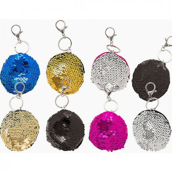 1 X Plush Sequin Keyring Purse Bag Charm Pendant Gift Key Ring Chain Fashion New