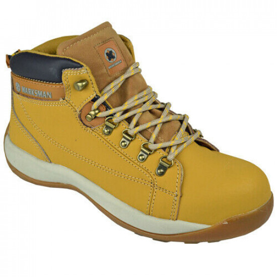 Mens Ladies Safety Trainers Boots Steel Toe Cap Hiking Shoes Work Honey 6-13 Uk