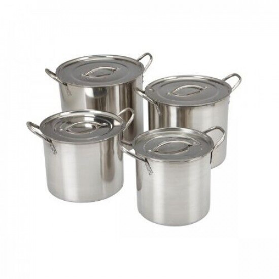 4PCs Large Stainless Steel Catering Deep Stock Soup Boiling Pot