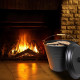 12L Metal Ash Bucket With Lid - Wooden Handle Fireplace Container Litre Coal Storage image