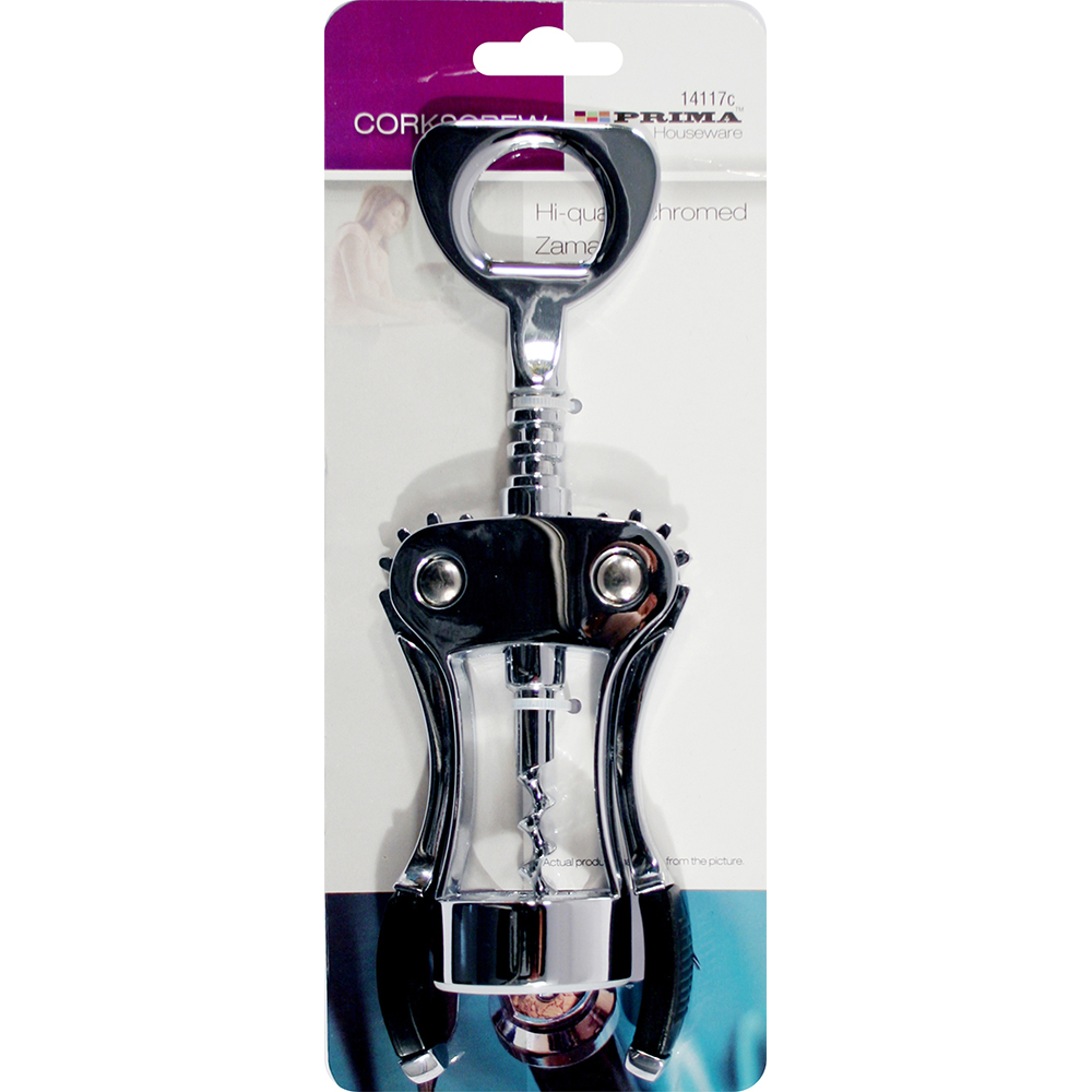 Twin Lever Corkscrew Wine Bottle Opener Stainless Steel Cork Rotatory Puller FR 