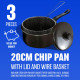 New 20cm Non Stick Chip Pan Fryer Strainer Basket Lid Saucepan Deep Fries Chips image