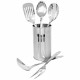 6Pc Stainless Steel Kitchen Cooking Tool Utensil Set Spoon Fork Ladle Turner New image