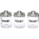 3pc Kitchen Glass Tea Coffee Sugar Stainless Steel Lid Jar Canister Storage New