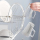 New Chrome 2 Layer Dish Drainer Kitchen Dish Plate Cutlery Holder Rack Utensils Kitchenware, Tableware image