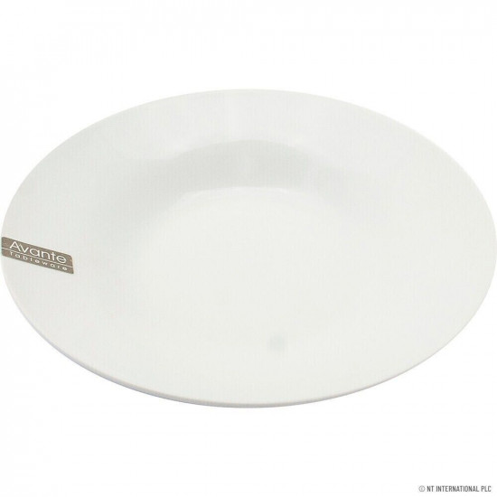 Set Of 6 White Rim Large 8" Dinner Soup Bowl Plate Dish Gift Plates Porcelain image