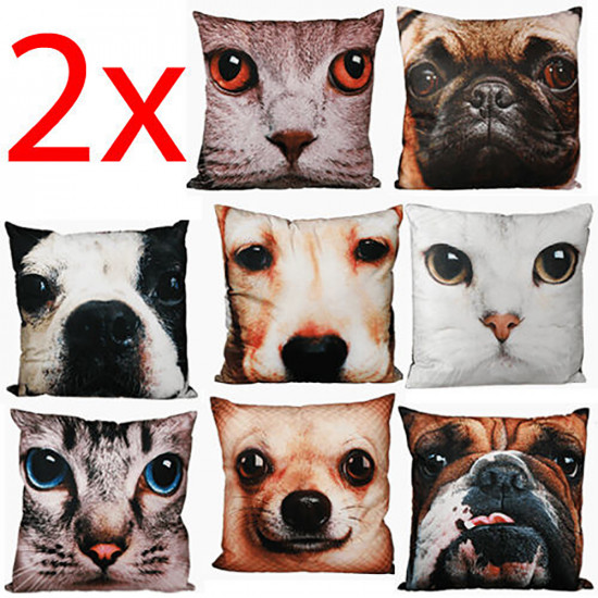 2 X 40Cm Animal Cushion 100% Cotton Soft Cover Dog Cat Pet Sofa Bedroom Cute New
