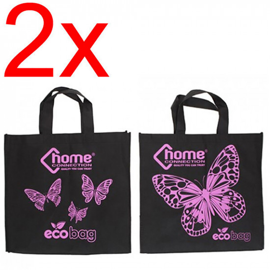 2 X Recycle Eco Super Wide Guesseted Bags Shopping Heavy Duty Shop Carry Bag New