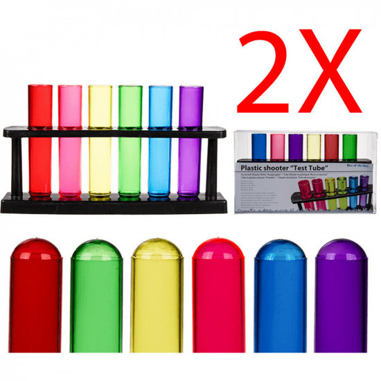2 X Plastic Shooter Test Tube Science Experiment Kids Educational Colorful 40 Ml