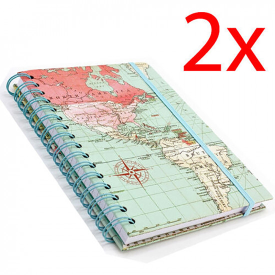 2 X World Traveller Holiday Desk Diary Organiser Notebook Notepad Memo Book New