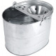 Galvanised Metal Mop Bucket With Wringer 16L Metal Bucket Durable Mop And Bucket image
