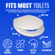 18" White Wooden Toilet Seat Bathroom WC with Fittings Easy Clean Inch Heavy Duty