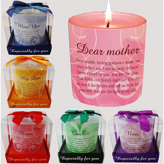 **3 For 2** Candle Gift Set In Box Mood Special Poem Candles Wax Message Poetic 
