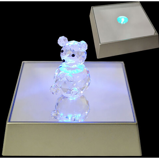3 Led Light Display Stand Glass Crystal Figurine Mirror Laser Electric New 3D Up
