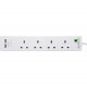  4 Way Gang 2m Extension Lead Uk Cable 2 Usb Socket Power Surge Protected Plug Electrical, Adaptors & Extension Leads image