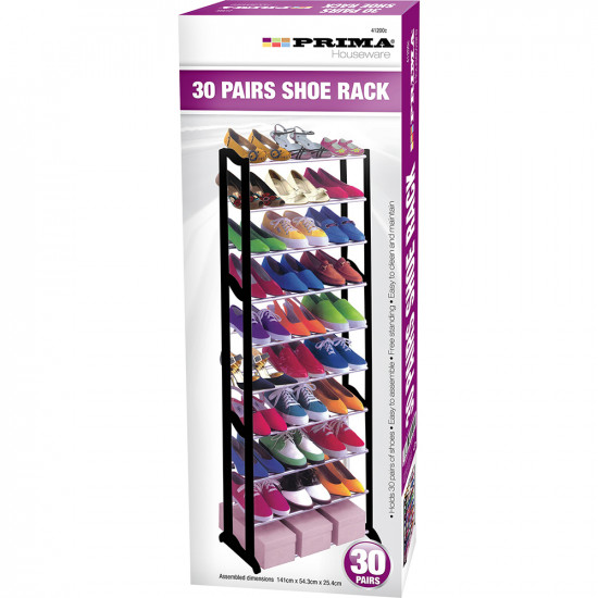 10 Tier 30 Pairs Adjustable Shoe Storage Shoe Rack Organiser Shelf Easy Assemble