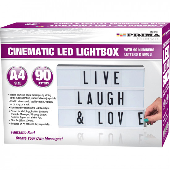 A4 Light Up Letter Box Cinematic Led Sign Wedding Party Number Plaque Shop Emoji