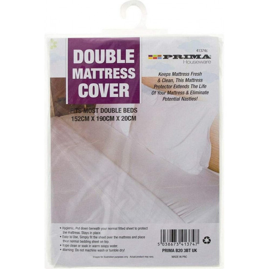 Double Bed Mattress Protector Cover Sheet Comfy Cosy Washable Bedding Anti Bug image