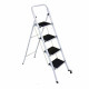 Foldable 4 Step Steel Ladder Non Slip Tread Stepladder Safety Kitchen White New Tools & DIY, Miscellaneous image