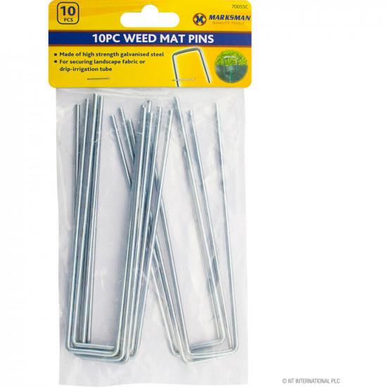 50 Weed Control Fabric Pegs Metal U Pins Galvanised Steel Securing Membrane Mat