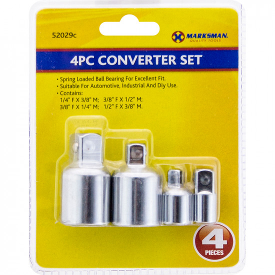  4Pc Ratchet Socket Adapter Reducer Converter Set Tool Kit 1/4