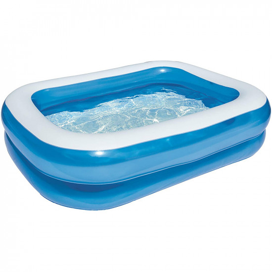 Bestway Family Pool, Pool Rectangular For Children, Easy To Assemble, Blue, 201 X 150 X 51 Cm