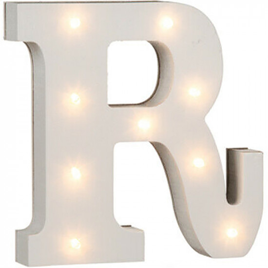 16Cm Illuminated Wooden Letter R With 9 Led Sign Message Decor Party Xmas Gift