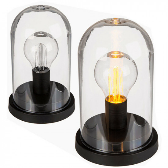 12Cm Retro Bulb Lamp Metal Base Decoration Table Bedroom Bedside Batteries New