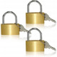 Set Of 3 - 40mm Heavy Duty Brass Padlocks With 3 Keys Security Lock Luggage Locker Bag image