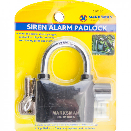 Motion Sensor Alarm Padlock Shed Garage Alarmed Heavy Duty Wireless Siren Lock 